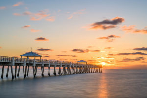 Juno Beach Pier during sunrise