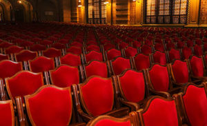 red chairs in theater interior